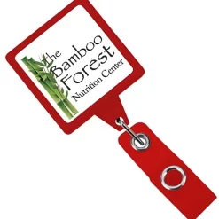 Jumbo Retractable Badge Holder - 40 inches - Square - Translucent - Label