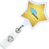 Jumbo Retractable Badge Holder with Antimicrobial Additive - 40-inch Star - Label