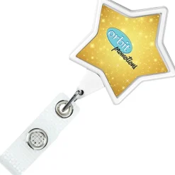 Jumbo Retractable Badge Holder with Antimicrobial Additive - 40-inch Star - Label