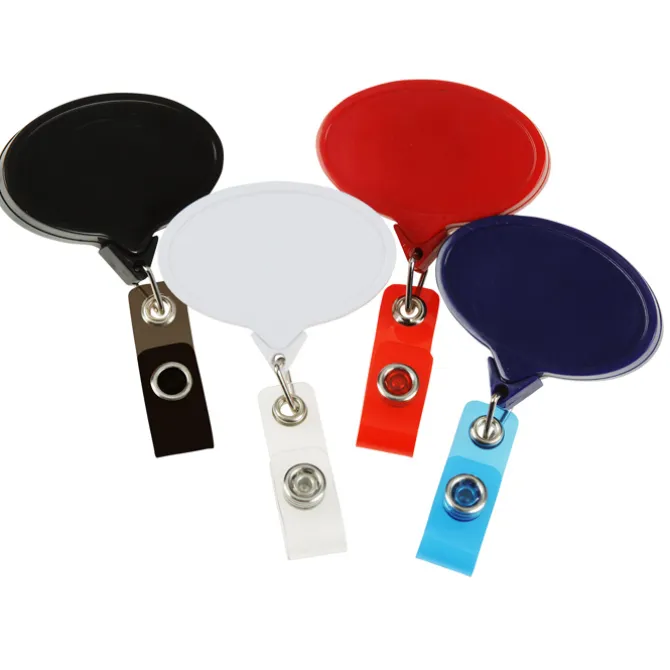 Jumbo Retractable Badge Holder - 40 inches - Oval - Opaque - Label