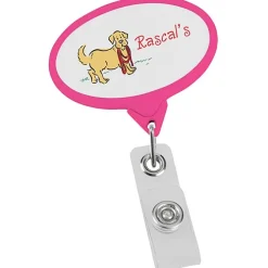 Jumbo Retractable Badge Holder - 40 inches - Oval - Opaque - Label