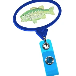Jumbo Retractable Badge Holder - 40 inches - Oval - Translucent - Label