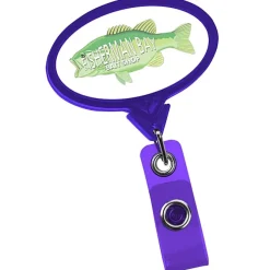 Jumbo Retractable Badge Holder - 40 inches - Oval - Translucent - Label