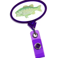Jumbo Retractable Badge Holder - 40 inches - Oval - Translucent - Label
