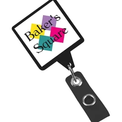 Jumbo Retractable Badge Holder - 40 inches - Square - Opaque - Label