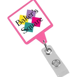 Jumbo Retractable Badge Holder - 40 inches - Square - Opaque - Label