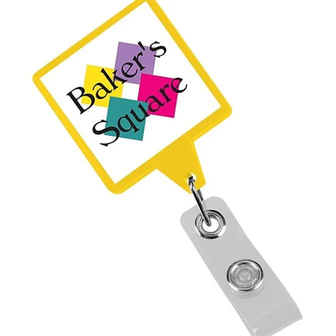 Jumbo Retractable Badge Holder - 40 inches - Square - Opaque - Label