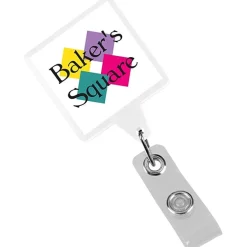 Jumbo Retractable Badge Holder - 40 inches - Square - Opaque - Label