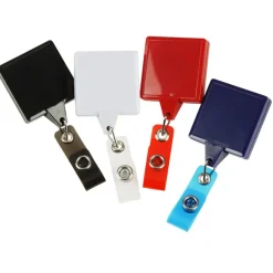Jumbo Retractable Badge Holder - 40 inches - Square - Opaque - Label