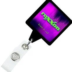 Jumbo Retractable Badge Holder with Antimicrobial Additive - 40 inches Square - Label