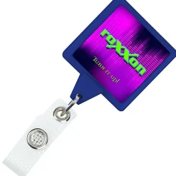 Jumbo Retractable Badge Holder with Antimicrobial Additive - 40 inches Square - Label