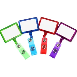 Jumbo Retractable Badge Holder - 40 inches - Rectangle - Translucent - Label