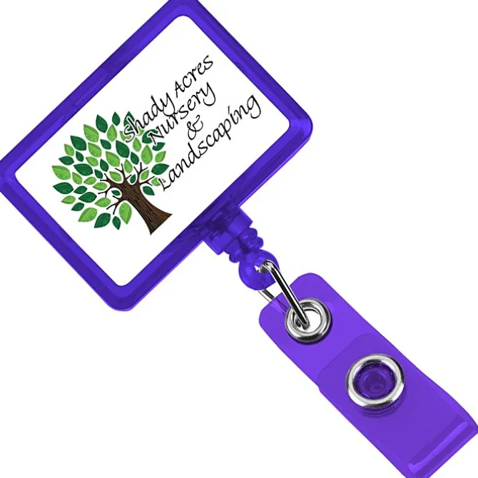 Jumbo Retractable Badge Holder - 40 inches - Rectangle - Translucent - Label