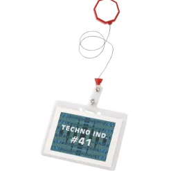 Jumbo Retractable Badge Holder - 40 inches - Octagon - Label