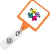 Jumbo Retractable Badge Holder - 40 inches - Square - Neon - Label
