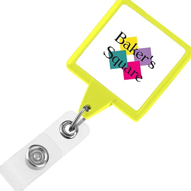 Jumbo Retractable Badge Holder - 40 inches - Square - Neon - Label
