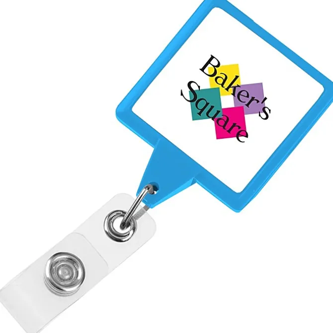Jumbo Retractable Badge Holder - 40 inches - Square - Neon - Label