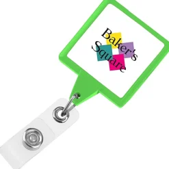 Jumbo Retractable Badge Holder - 40 inches - Square - Neon - Label