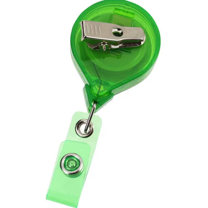 Jumbo Retractable Badge Holder - 40 inches - Round - Translucent - Label
