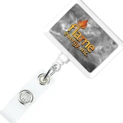 Jumbo Retractable Badge Holder with Antimicrobial Additive - 40 inches Rectangle - Label