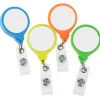 Jumbo Retractable Badge Holder - 40 inches - Round - Neon - Label