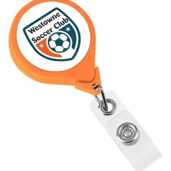 Jumbo Retractable Badge Holder - 40 inches - Round - Neon - Label