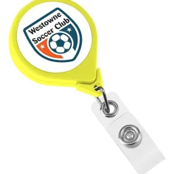 Jumbo Retractable Badge Holder - 40 inches - Round - Neon - Label