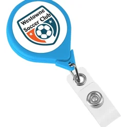 Jumbo Retractable Badge Holder - 40 inches - Round - Neon - Label