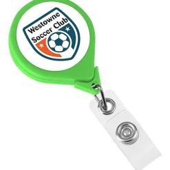 Jumbo Retractable Badge Holder - 40 inches - Round - Neon - Label
