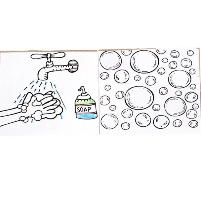 Kid's Coloring Book To-Go Set - Stay Healthy - Full Color