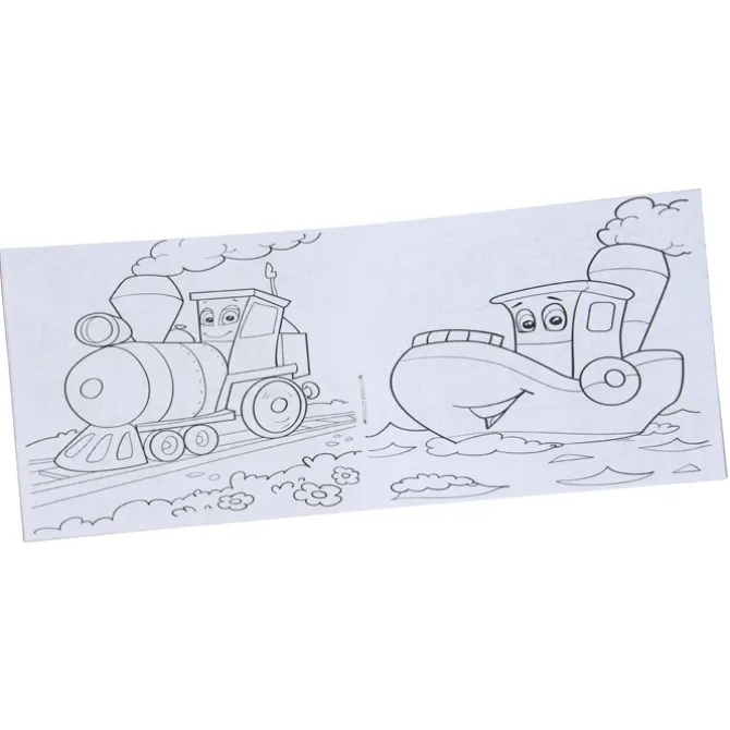 Kid's Coloring Book To-Go Set - Transportation - Full Color - 24 hr