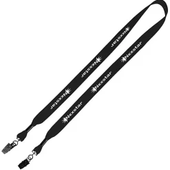Knit Cotton Lanyard - 3/4 inches - 2 Bulldog Clips