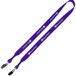 Knit Cotton Lanyard - 3/4 inches - 2 Bulldog Clips