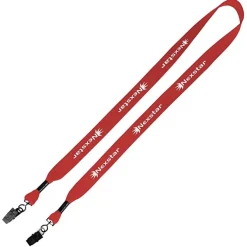 Knit Cotton Lanyard - 3/4 inches - 2 Bulldog Clips