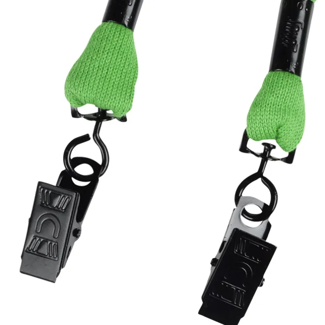 Knit Cotton Lanyard - 3/4 inches - 2 Bulldog Clips - 24 hr
