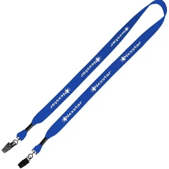 Knit Cotton Lanyard - 3/4 inches - 2 Bulldog Clips - 24 hr