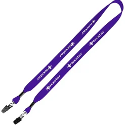 Knit Cotton Lanyard - 3/4 inches - 2 Bulldog Clips - 24 hr