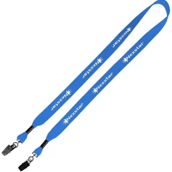 Knit Cotton Lanyard - 3/4 inches - 2 Bulldog Clips - 24 hr