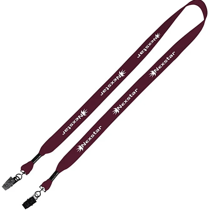 Knit Cotton Lanyard - 3/4 inches - 2 Bulldog Clips - 24 hr