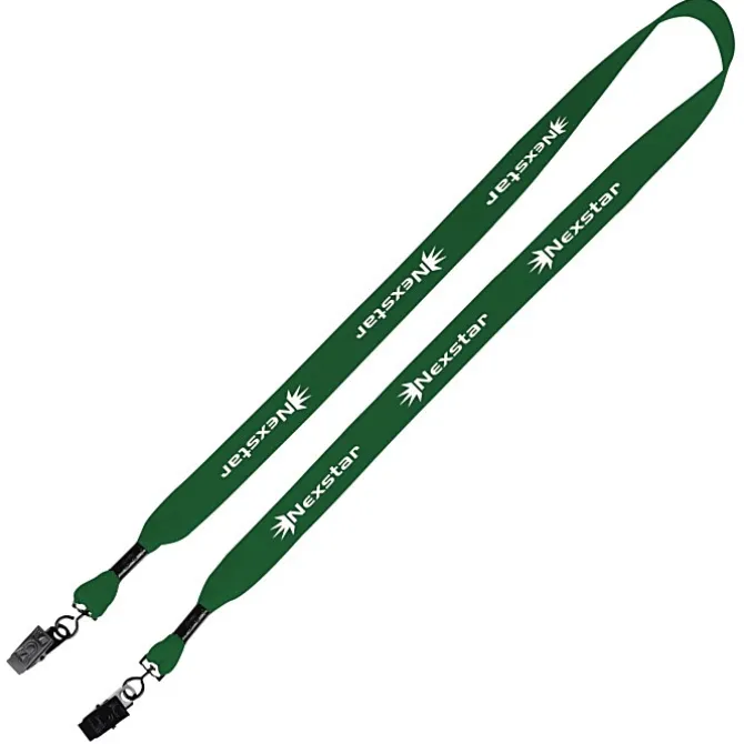 Knit Cotton Lanyard - 3/4 inches - 2 Bulldog Clips - 24 hr