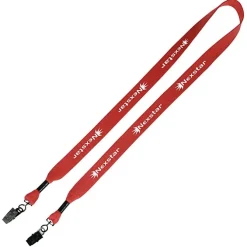Knit Cotton Lanyard - 3/4 inches - 2 Bulldog Clips - 24 hr