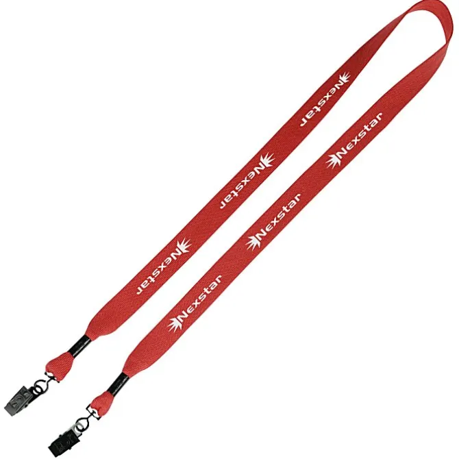 Knit Cotton Lanyard - 3/4 inches - 2 Bulldog Clips - 24 hr