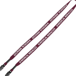 Knit Cotton Lanyard - 5/8 inches - 2 Bulldog Clips