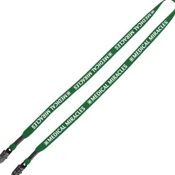 Knit Cotton Lanyard - 5/8 inches - 2 Bulldog Clips