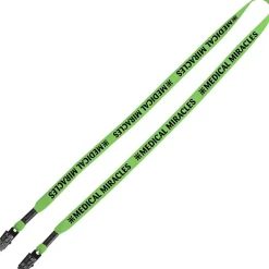 Knit Cotton Lanyard - 5/8 inches - 2 Bulldog Clips