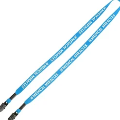 Knit Cotton Lanyard - 5/8 inches - 2 Bulldog Clips