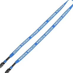 Knit Cotton Lanyard - 5/8 inches - 2 Bulldog Clips