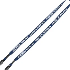Knit Cotton Lanyard - 5/8 inches - 2 Bulldog Clips