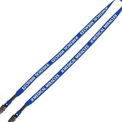 Knit Cotton Lanyard - 5/8 inches - 2 Bulldog Clips