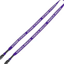 Knit Cotton Lanyard - 5/8 inches - 2 Bulldog Clips
